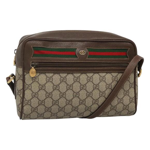 GUCCI GG Supreme Web Sherry Line Bag Pvc Beige 4023 001 56 4023 001 56 - Picture 1 of 16